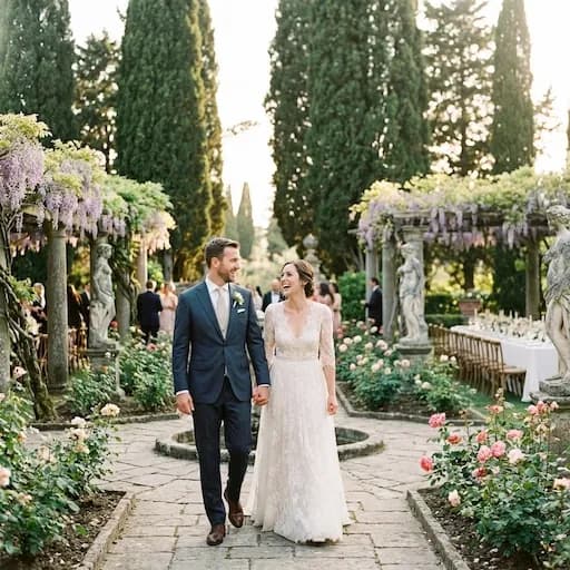 Images of a couple in their wedding